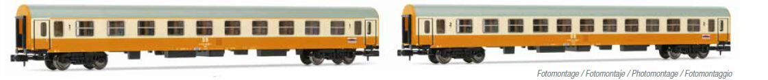 Arnold HN4435 DR 2-teil. Städteexpress Personenwagen 1. und 2.Klasse  orange/beige  Ep. IV